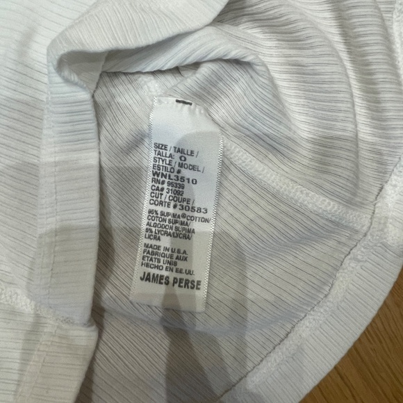 James Perse Ribbed Supima Cotton White Tank - Picture 7 of 7